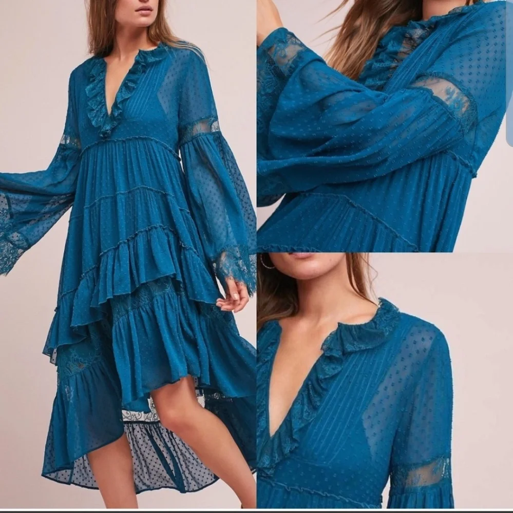 Maeve Meadow Ruffle Dress Anthropologie - Picture 1 of 7